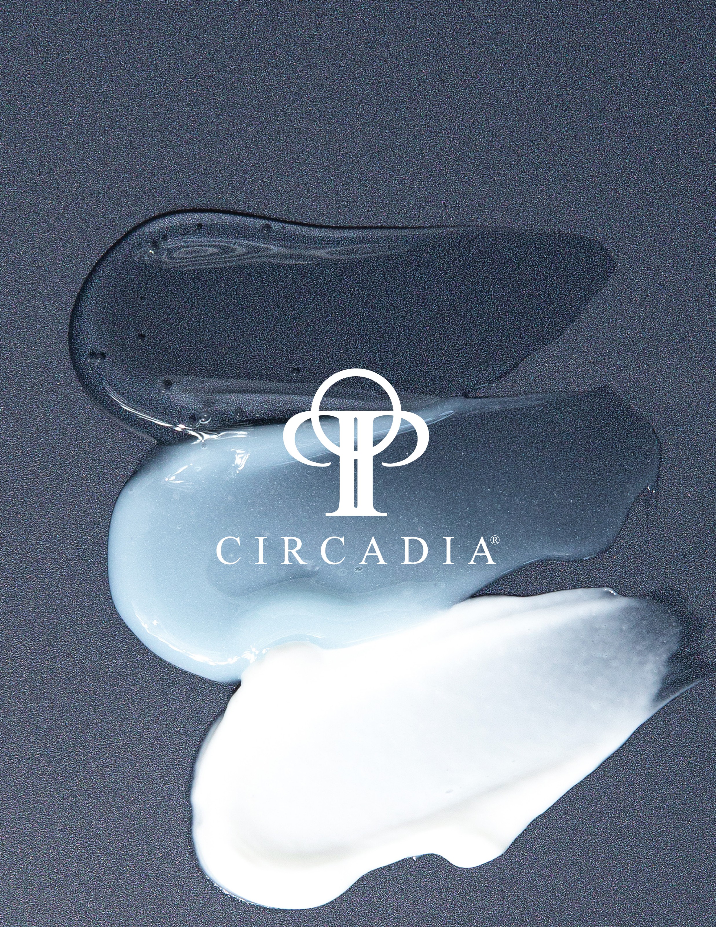 Circadia professional skincare textures with the Circadia logo